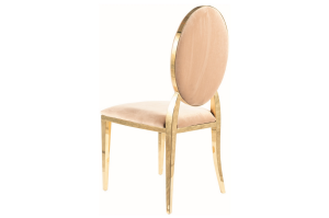 Krzesło King beżowe velvet złoty stelaż