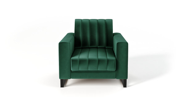 Fotel LOFT velvet zieleń metalowe nogi