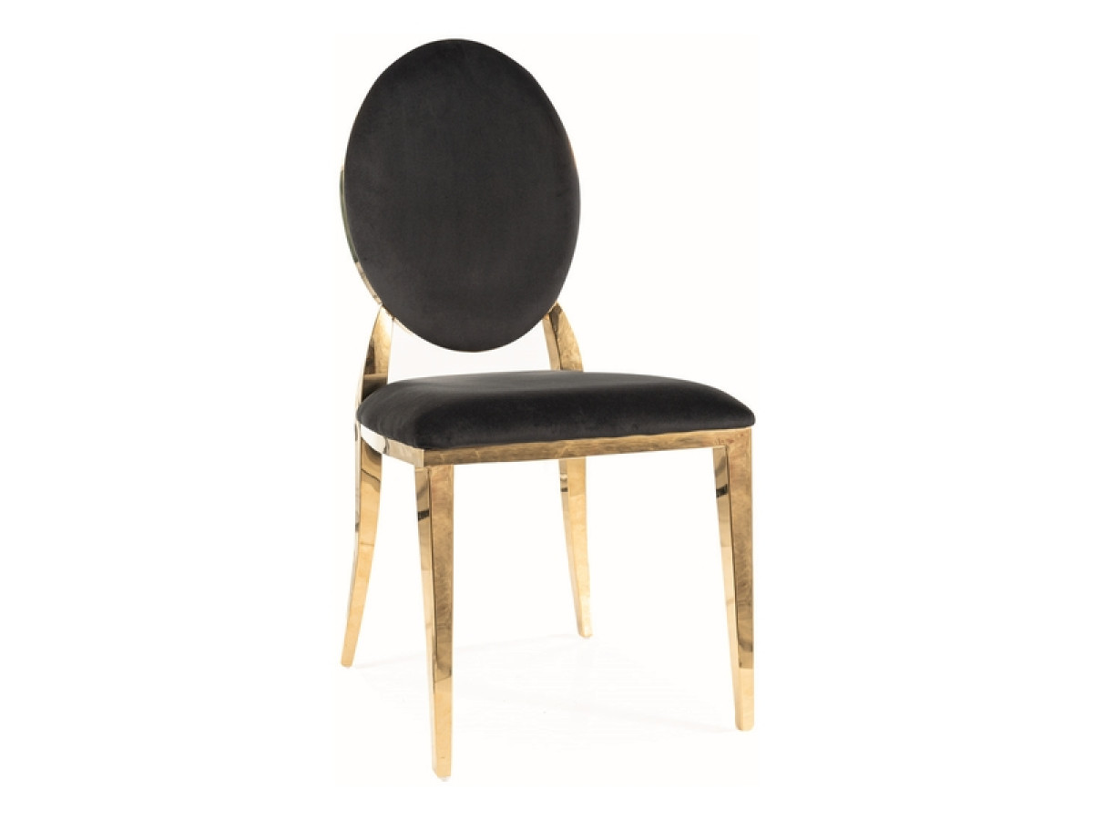 Krzesło King czarne velvet złoty stelaż 